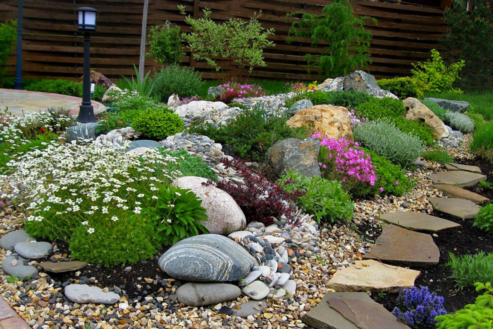 Рокарий - каменный цветник на ровном грунте