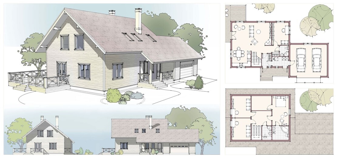 Эскизный дизайн-проект дома в Алматы