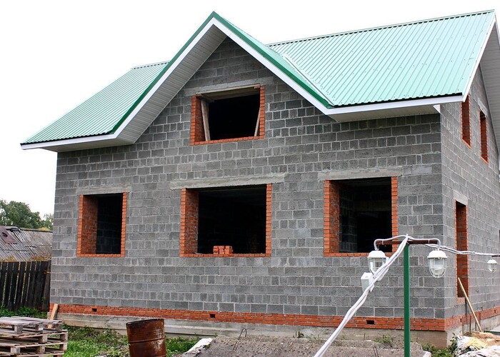 Строительство дома из шлакоблока в Астане-4