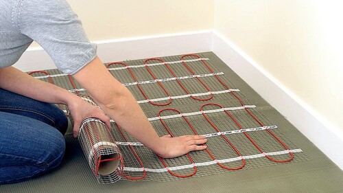 Укладка нагревательного мата электрического теплого пола