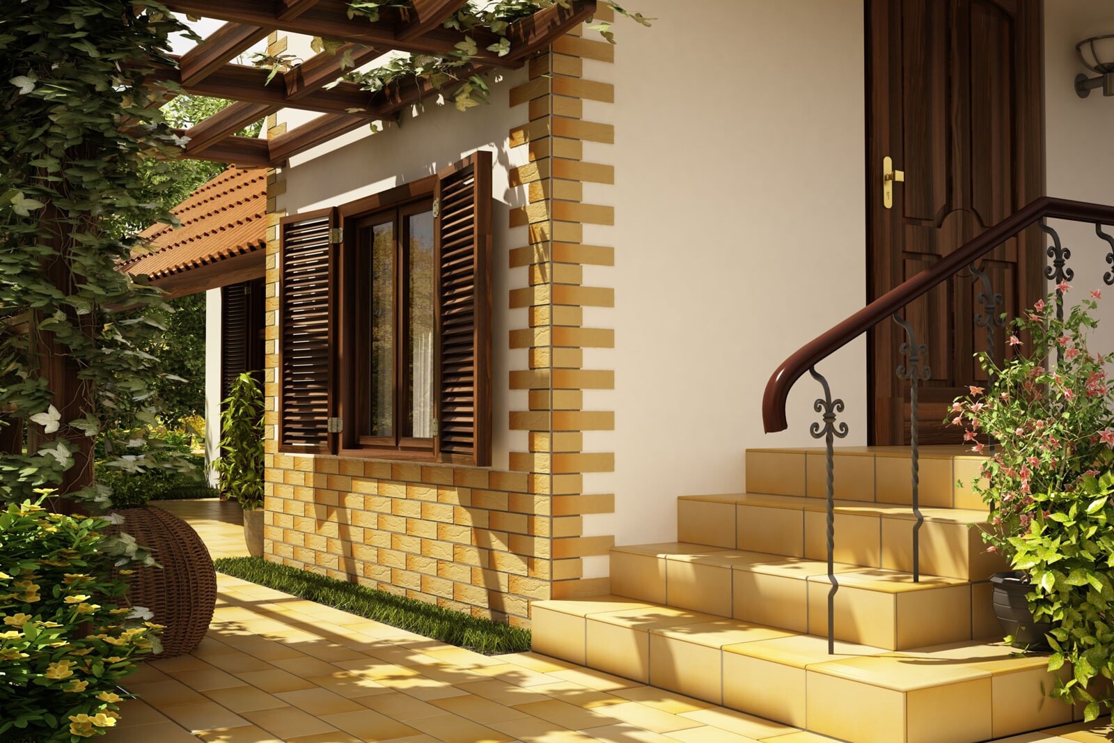 Декоративная отделка дачи клинкерной плиткой