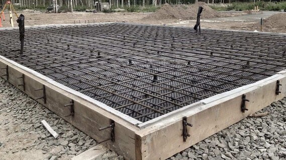 Армирование плитного фундамента