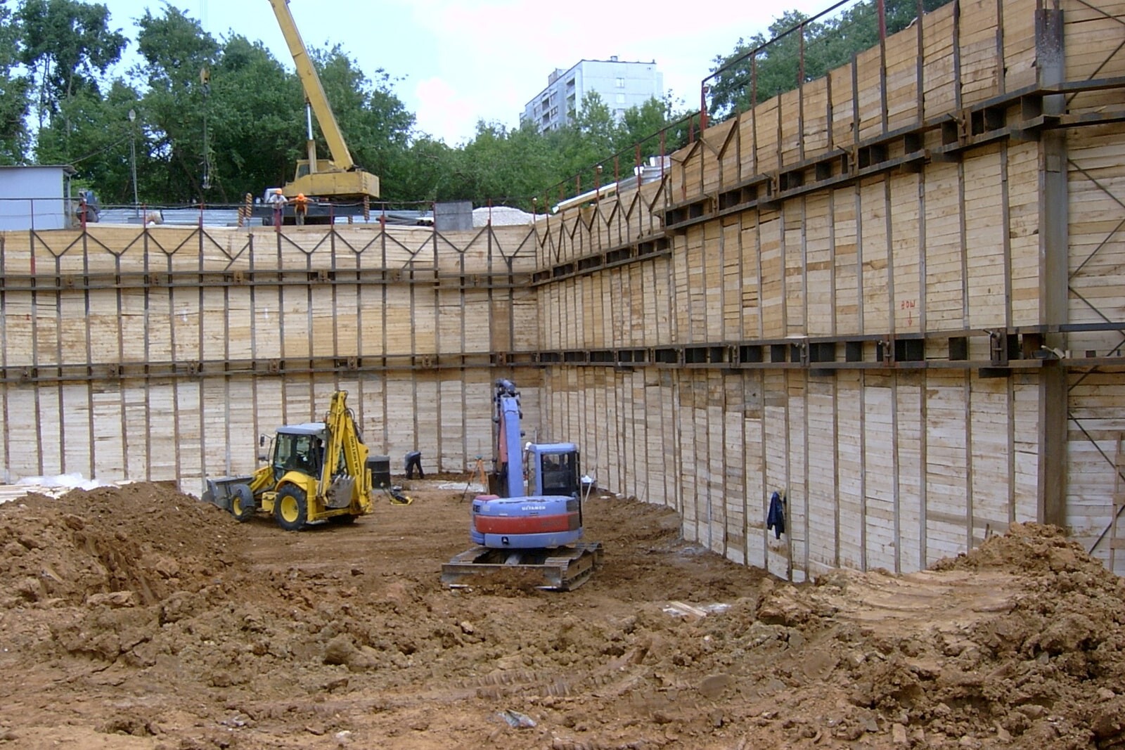 Укрепление откосов котлована