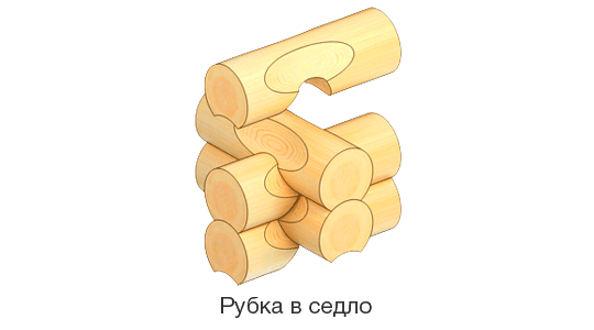 Деревянный сруб в Алматы с угловым соединением в седло