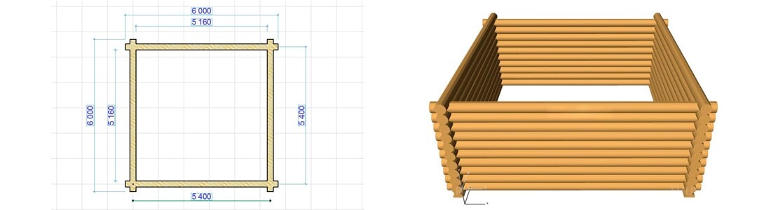 Деревянный сруб четырехстенок в Алматы