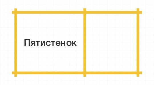 Сруб бани из бревна в Астане - пятистенок