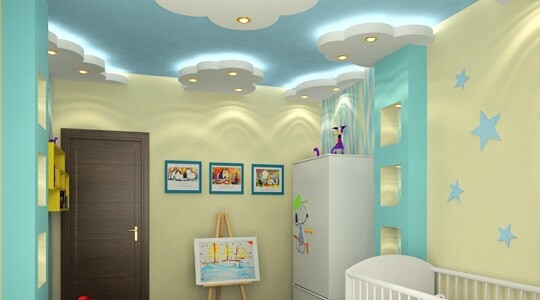 Натяжной потолок с элементами 3D