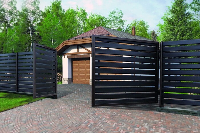 Распашные деревянные ворота