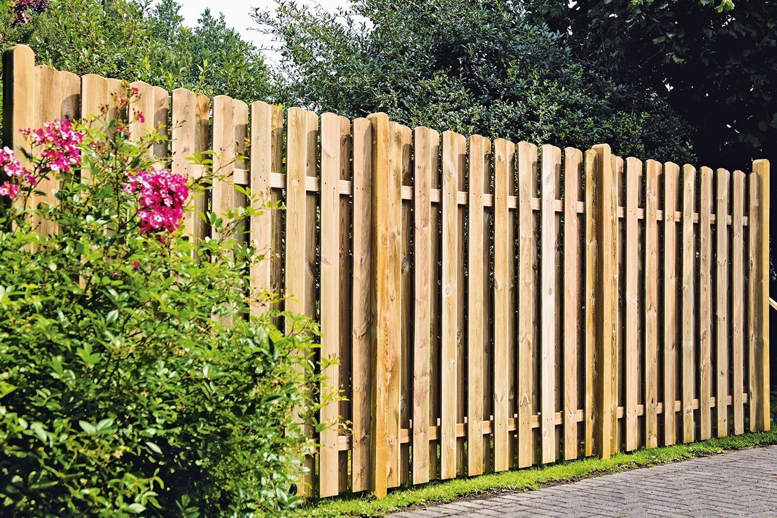 Забор из деревянного евро штакетника